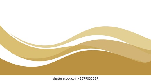 Vector gold line background curve element with white space for text and message design, overlapping layers, vector. EPS 10