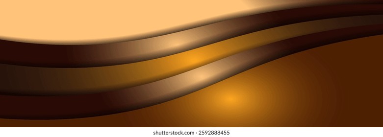 Vector gold line background curve element with white space for text and message design, design futuristic, gradient