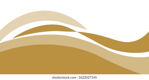 Vector gold line background curve element with white space for text and message design.