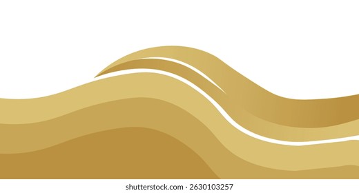 Elemento de curva de fondo de línea de oro de Vector con espacio en blanco para el diseño de texto y mensajes, capas superpuestas, ilustración de fondo moderna de Vector.
