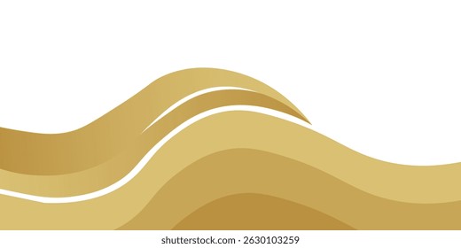 Elemento de curva de plano de fundo de linha de ouro vetorial com espaço em branco para design de texto e mensagem, camadas sobrepostas, ilustração de plano de fundo moderno vetorial.