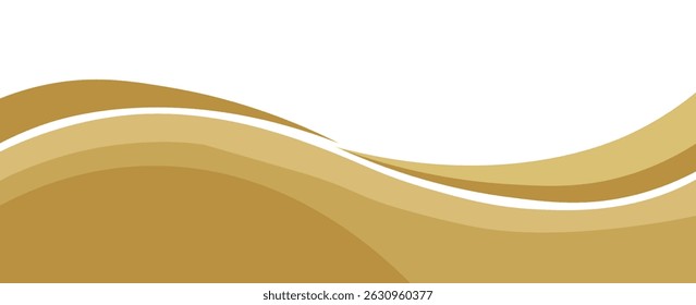 Elemento de curva de fondo de línea de oro de Vector con espacio en blanco para el diseño de texto y mensajes, capas superpuestas, Vector