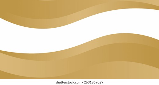Vector gold line background curve element with white space for text and message design, overlapping layers, vector