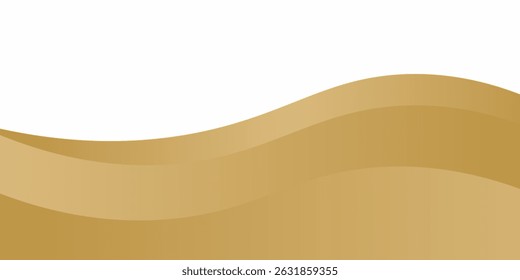 Vector gold line background curve element with white space for text and message design, overlapping layers, vector