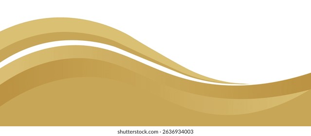 Vector gold line background curve element with white space for text and message design, overlapping layers, vector