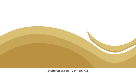 Vector gold line background curve element with white space for text and message design, overlapping layers, vector