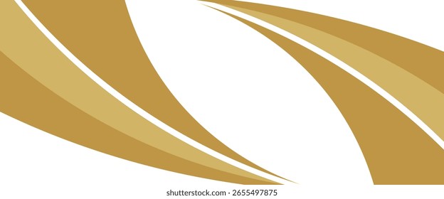 Elemento de curva de fondo de línea de oro de Vector con espacio en blanco para el diseño de texto y mensajes, capas superpuestas, Vector	