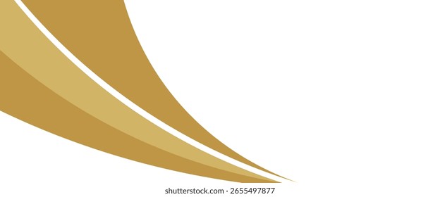 Vector gold line background curve element with white space for text and message design, overlapping layers, vector	