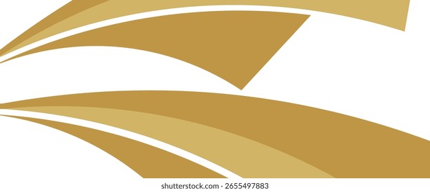 Vector gold line background curve element with white space for text and message design, overlapping layers, vector	