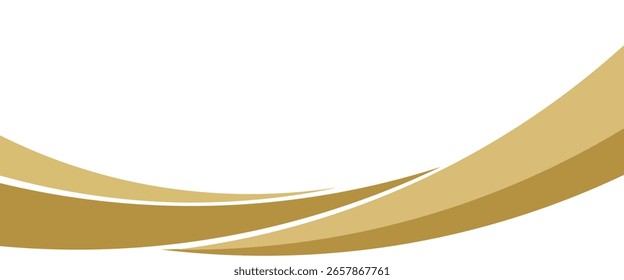 Elemento de curva de fondo de línea de oro de Vector con espacio en blanco para el diseño de texto y mensajes, capas superpuestas, Vector	