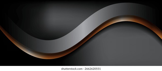 Vector gold line background curve element with white space for text and message design, overlapping layers, vector