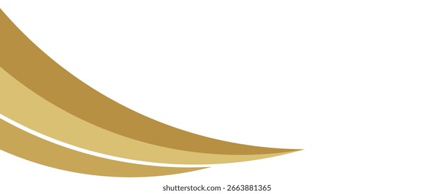 Vektor goldene Linie Hintergrund Kurve Element mit weißem Raum für Text und Nachricht Design, überlappende Ebenen, Vektor. 10 EPS