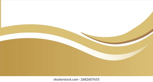 Vector gold line background curve element with white space for text and message design, overlapping layers, vector