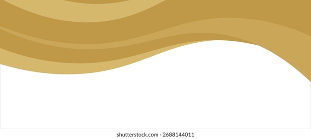 Vector gold line background curve element with white space for text and message design, overlapping layers,
