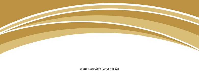 Vector gold line background curve element with white space for text and message design, overlapping layers, vector
