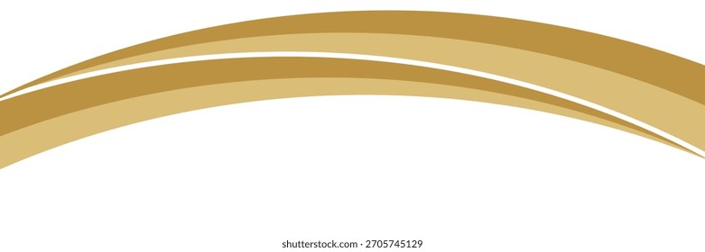 Vector gold line background curve element with white space for text and message design, overlapping layers, vector, eps 10.