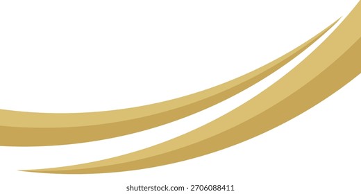 Elemento de curva de fondo de línea de oro de Vector con espacio en blanco para el diseño de texto y mensajes, capas superpuestas, Vector