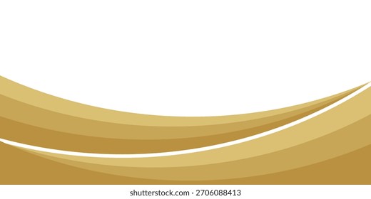 Vector gold line background curve element with white space for text and message design, overlapping layers, vector