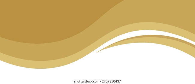 Vector gold line background curve element with white space for text and message design, overlapping layers, vector
