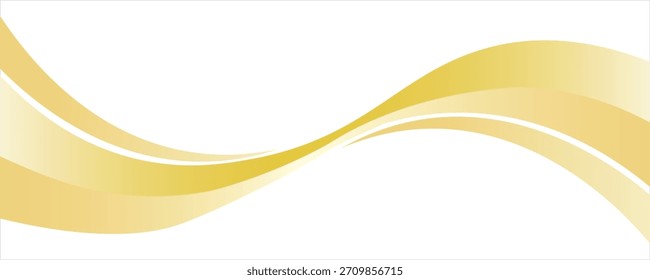 Vector gold line background curve element with white space for text and message design, overlapping layers, vector