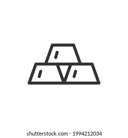 Icono de la línea de oro del vector. Símbolo con estilo de contorno de moda. Ilustración vectorial aislada en un fondo blanco. 