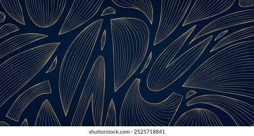 Estampado de línea de oro Vector, Formas de corte orgánico, adorno de lujo boho. Motivo africano moderno, fondo geométrico mínimo, patrón étnico.