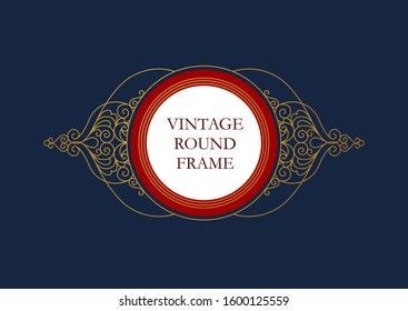 Vector gold lineart frame, vignette, border, monogram design template. Elements in Eastern style. Golden outline floral arabic ornament. Isolated line art ornaments.Gold monoline ornamental decoration