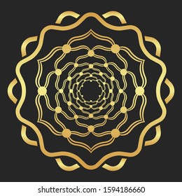 Vector gold lotus symbol. Elegant fashion flower.