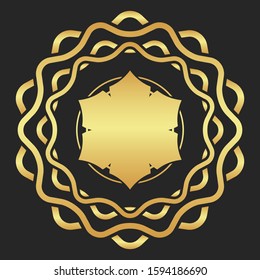 Vector gold lotus symbol. Elegant fashion flower.