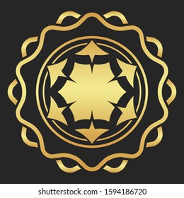 Vector gold lotus symbol. Elegant fashion flower.