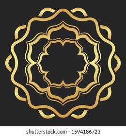 Vector gold lotus symbol. Elegant fashion flower.