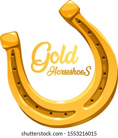 vector gold luck metallic horseshoes 