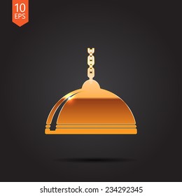 Vector gold luster icon isolated on dark background. Eps10