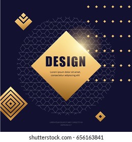 Vector gold luxury abstract  dark  background design. Modern template for banner, flyer, card, invitations, brochure and poster element for party and event with sparkles, golden glitter
