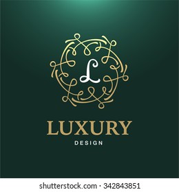 vector gold luxury calligraphic elegant stamp flourishes template deal monogram mark straight classical monarch royal conceptual edge gold trendy sign rich formal ornate golden green fancy beauty aged