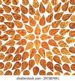 Vector gold mandala. Decor for your design, lace ornament. Round pattern, oriental style, flower petals shapes.
