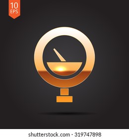 Vector gold manometer icon on dark background 
