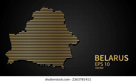 Mapa de oro vectorial de Bielorrusia, fondo futurista moderno de sitio web o portada .