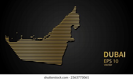  Vector gold map of Dubai, futuristic modern website background or cover page .