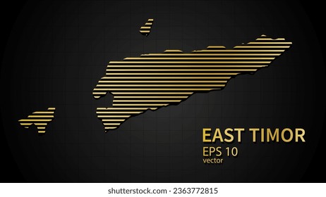  Vector gold map of East Timor, futuristic modern website background or cover page .