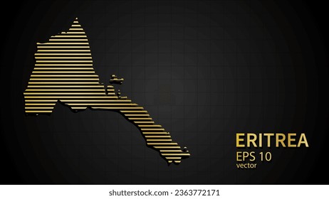  Vector gold map of Eritrea, futuristic modern website background or cover page .
