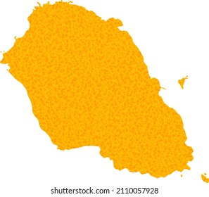 Vektor Gold Karte von Graciosa Island. Karte von Graciosa Island ist einzeln auf weißem Hintergrund. Das Muster der Goldpartikel basiert auf der gelben Karte der Graciosa-Insel.