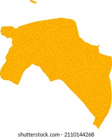 Vector Gold map of Groningen Province. Map of Groningen Province is isolated on a white background. Gold items texture based on solid yellow map of Groningen Province.