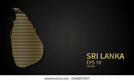  Mapa de oro vectorial de Sri Lanka, fondo futurista moderno de sitio web o portada .