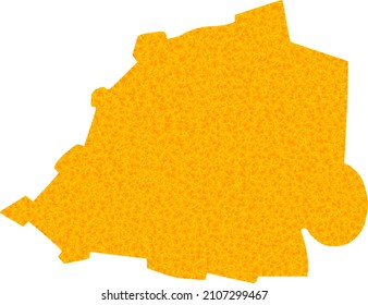 Vector Gold map of Vatican. Map of Vatican is isolated on a white background. Gold items texture based on solid yellow map of Vatican.