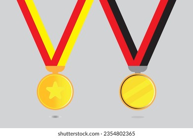 Vector Gold medal design with beautiful rope