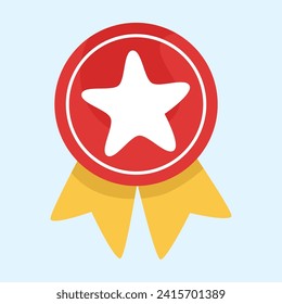Vector gold medal illustration on white background.