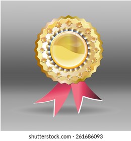 vector gold medal  ribbon
