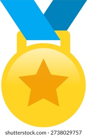 vector of a gold medal with stars