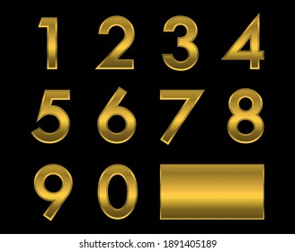 Vector gold metal numbers set.